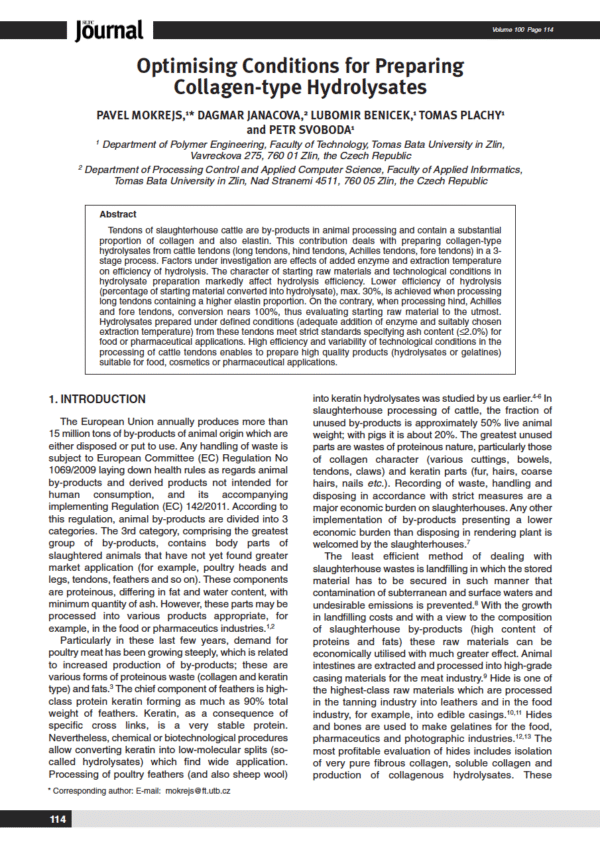 Optimising Conditions for Preparing Collagen-type Hydrolysates