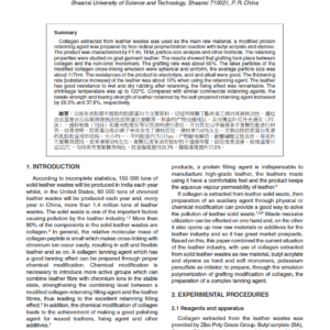 Preparation and Characterization of Modified Protein Retanning Agent Based on Leather Waste