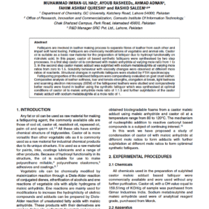 Synthesis, Characterization and Application of Sulphited Castor Maleic Adduct as an Effective Leather Fatliquor