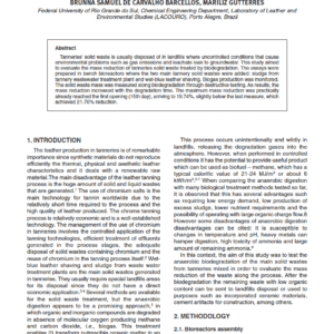 Mass Reduction of Tannery Solid Wastes by Biodegradation