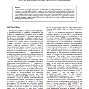 Application of Modulated Temperature Differential Scanning Calorimetry (MTDSC) on Leather