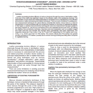 Analysis of Pore-Size and Related Parameters for Leather Matrix Through Capillary Flow Porosimetry Technique