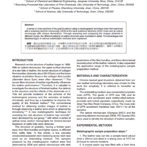 Characterization of Goat Leather Structure Using a Metallographic Technique