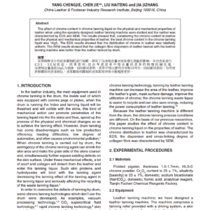Effect of Chrome Content in the Chrome Tanning Liquid of the Leather Tanning Machine on the Properties of Leather