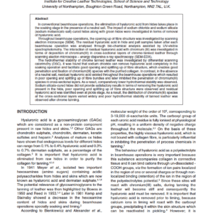 Effect of Hyaluronic Acid on the Properties of Chrome-Tanned Leather
