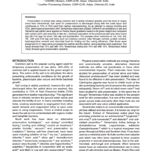 Preservation of Goatskin Using Tamarindus Indica Leaf Extract – Green Process Approach