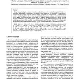 A Way to Reduce Injury to Skin in Enzymatic Unhairing