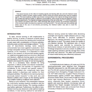 Effect of Mixed Metal Pretannage with Zinc and Titanium plus Masking Agents
