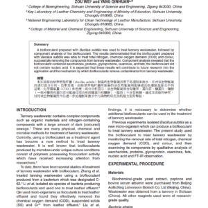 Components of a Bioflocculant Prepared with Bacillus Subtilis for the Treatment of Tannery Wastewater
