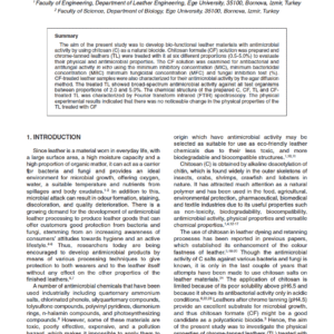 Antimicrobial Activity of Chrome-tanned Leathers Treated with Chitosan Formate