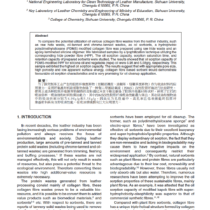 A Comparative Study of Various Collagen Fibre Wastes as Oil Sorbent Materials