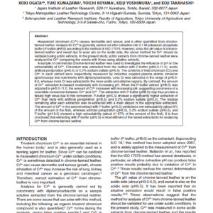 Measurement of Hexavalent Chromium in Chrome-Tanned Leather: Comparative Study of Acidic Condition Extraction with Alkaline Extraction