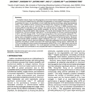 Metal-Free Tanning Technology Enabled by Self-Catalysed Triglycidylamine: A Sustainable Alternative to Chromium-Based Processes