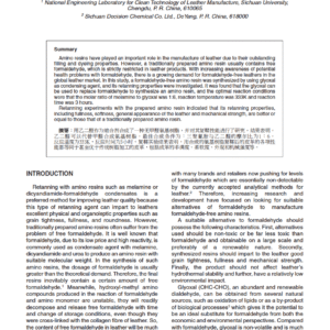 Melamine Glyoxal Resin as a Retanning Agent – Preparation and Application