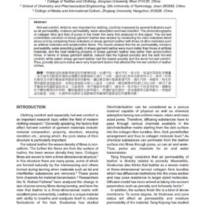 Effects of Fibre Pore Status on Hot-wet Comfort of Sheep Garment Leather