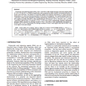 Synthesis and Mechanical Properties of Polyacrylic Acid Resin Retanning Agent