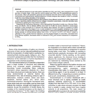 Glutaraldehyde Retannage – a Review and Assessment of the Properties