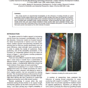 Influence of Sewing Threads on Seam Pucker of Sheep Nappa Leathers