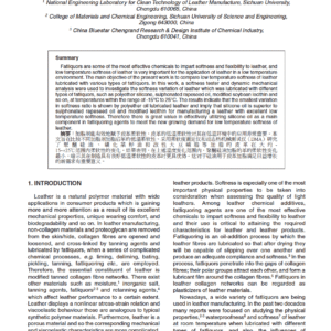 A Comparison of Low Temperature Softness of Leather Lubricated with Various Types of Fatliquor