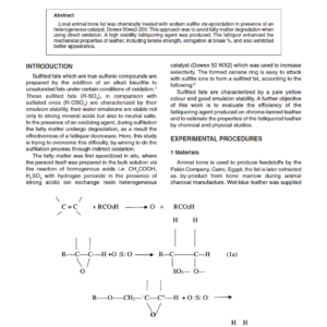 Sulfitation of Animal Bone Fat for use as a Fatliquor