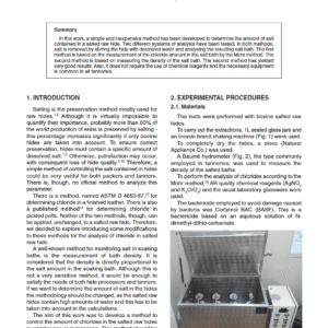 Salt Determination in Salted Bovine Hide