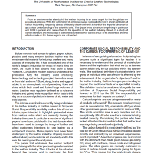 Corporate Social Responsibility and the Carbon Footprint of Leather
