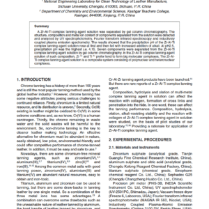 Separation and Analysis of Zr-Al-Ti Complex Tanning Agent Components