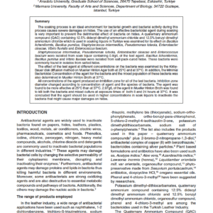 Minimal Bactericidal Concentration for a Quaternary Ammonium Compound used in Soak Liquors