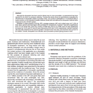 Sheepskin in Ulcer Prevention: A Pressure Relieving Assessment