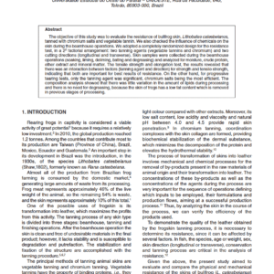 Resistance of Bullfrog Leather and Skin Composition During Beamhouse Operations