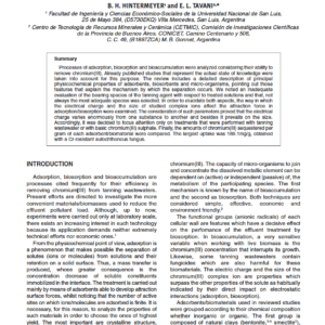 Adsorption, Biosorption and Bioaccumulation Used to Remove Chromium(III) from Tanning Wastewaters: A Critical Review