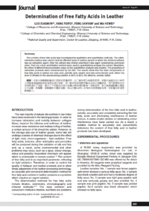 Determination of Free Fatty Acids in Leather