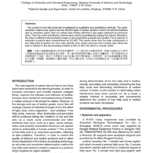 Determination of Free Fatty Acids in Leather
