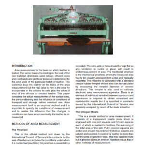 Area Measurement of Leather and its Use in Commerce