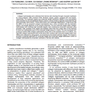 Enzymatic Hydrolysis of Skin Shavings for Preparation of Collagen Hydrolysates with Specified Molecular Weight Distribution