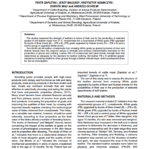 Mechanical Properties of Leather from Crossbreed Kid from White Goats Upgraded by Bucks of Boer and Nubian Breeds