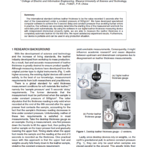 Achieving Constant Pressure and Delay in Leather Thickness Measurement