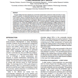 Microbiological Aspects of Hide and Skin Preservation by Chilling