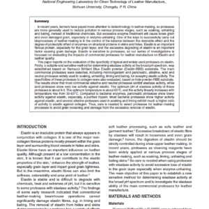 The Impact of Proteases on Elastin in Leather Manufacture