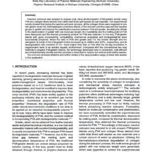 Biodegradable PVA/Gelatin Blends Prepared by Reactive Extrusion