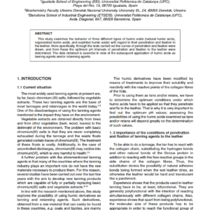 Determination of Penetration and Fixation Curves of Leather Using Humic Derivatives