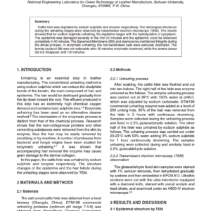 Epidermis Morphology: Investigation of Cattle Hide During Unhairing by Transmission Electron Microscope