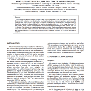 Flow Injection Spectrophotometric Determination of Chromium(VI) Extracted from Dyed Leather with On-line Decolouring