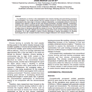 Release of Chrome in Chrome Tanning and Post Tanning Processes
