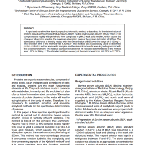 Flow Injection Spectrophotometric Determination of Proteins in Tannery Effluents