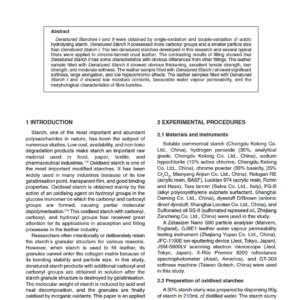 Preparation and Application of Denatured Starches
