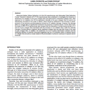 In Situ Spectroscopic Study on the Effect of UV Radiation on Stabilized Collagen Fibre: Role of Plant Tannin
