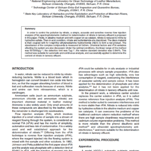 Rapid Determination of Nitrate in Tannery Effluent by Reverse Flow Injection Analysis