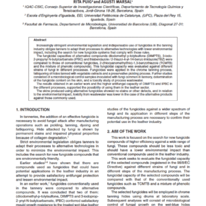 Alternative Fungicides for the Leather Industry: Application in Various Processes