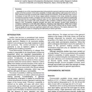 Influence of Mechanical Properties of Sheep Nappa Leathers on Seam Efficiency